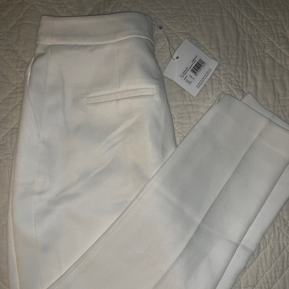 White cigarette trousers